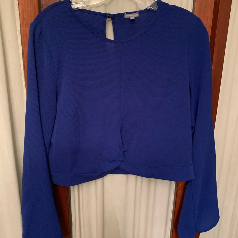 Royal blue top with long sleeves